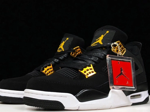 HYPE Black Jordan 308497-032 Metallic Gold-White Air Royalty 4 0816
